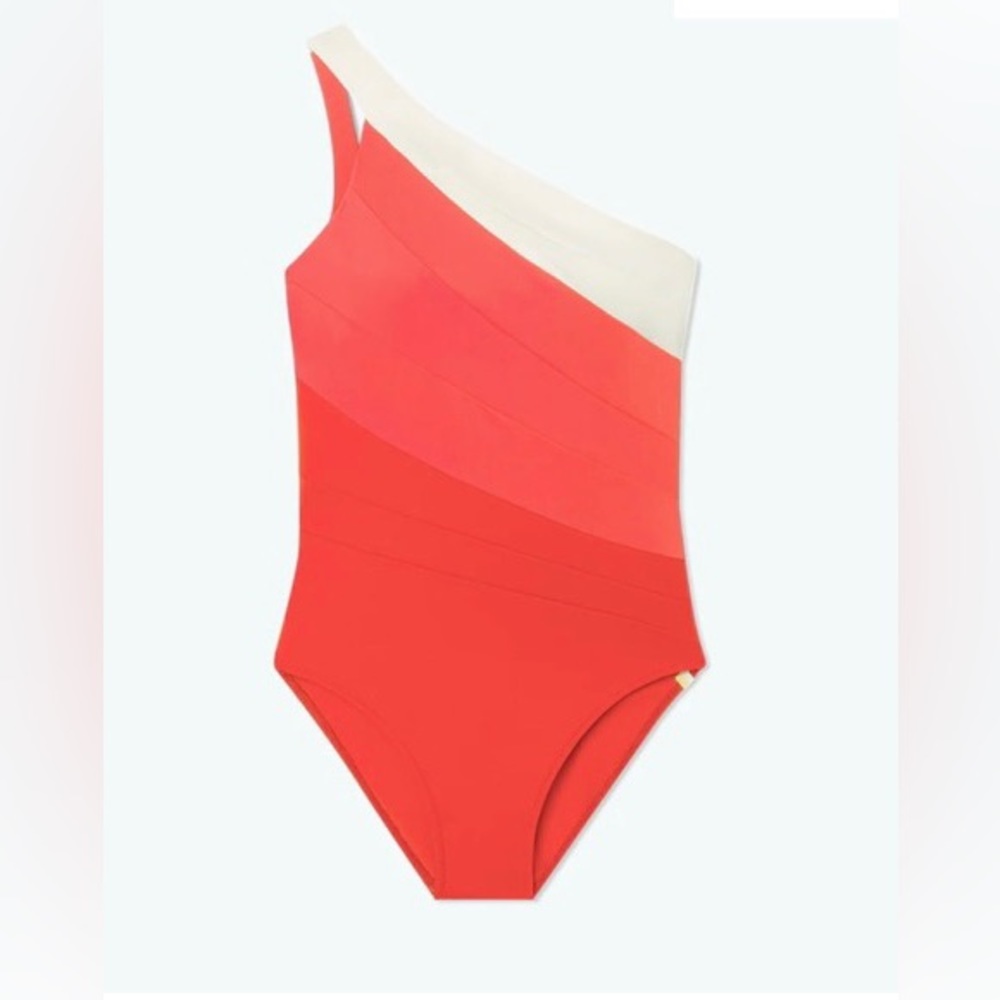 Summersalt swimsuit: The Sidestroke - Grapefruit & Coral & White Sand